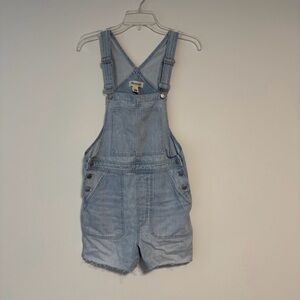 Madewell Light Blue Denim Short Overalls